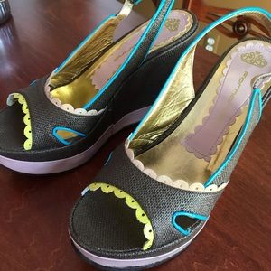 Brown Leather Wedges